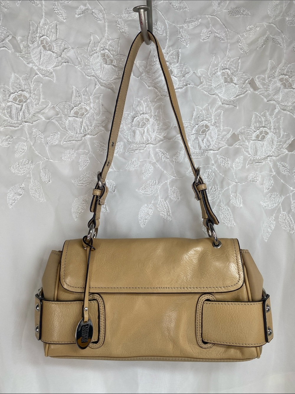 Franco Sarto Tan Leather Shoulder Bag